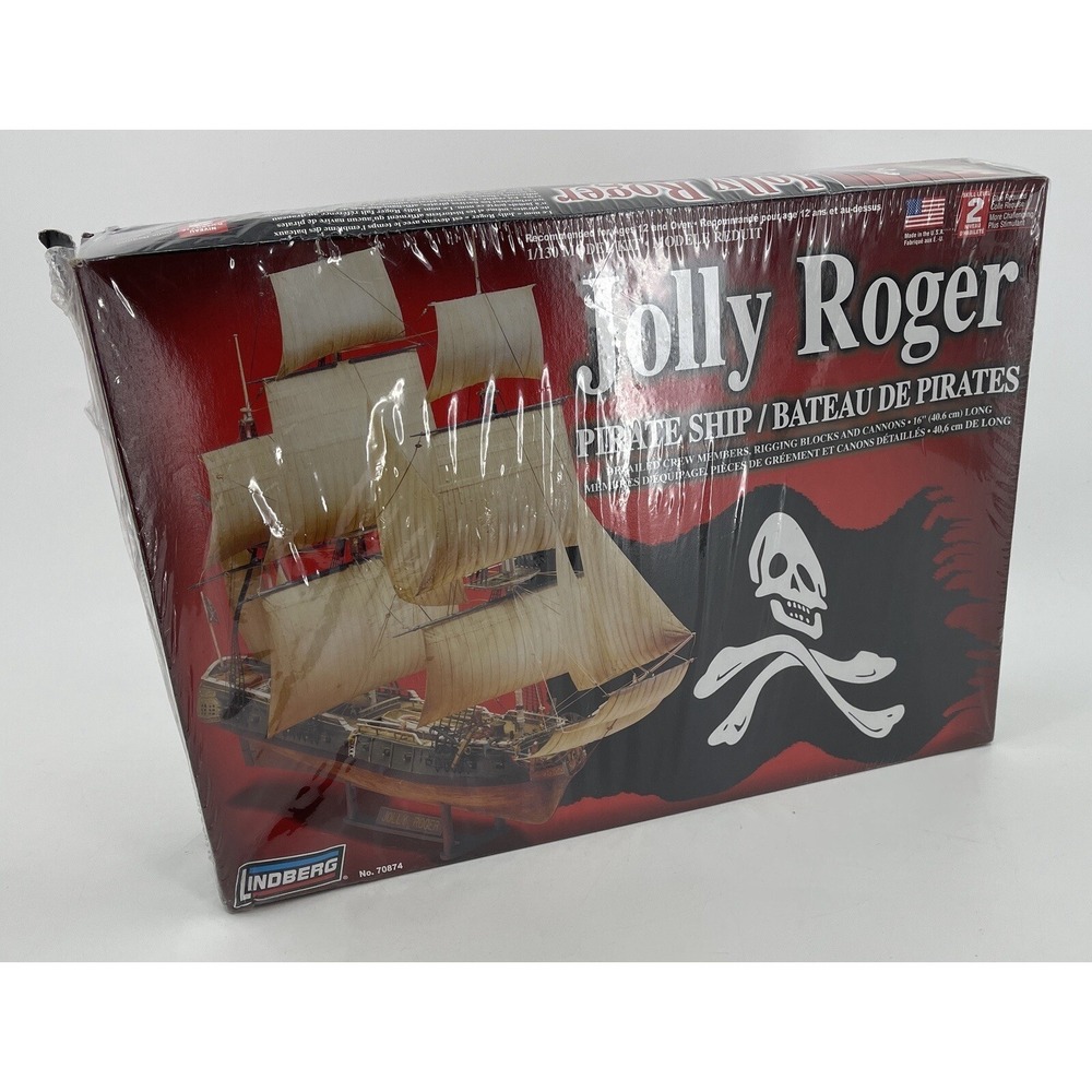 Lindberg Jolly Roger Pirate Ship Model Kit #70874 1990 New Unopened‎ Box